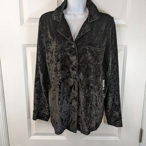 Nicole Miller, velour, blouse, black, size M, nwt